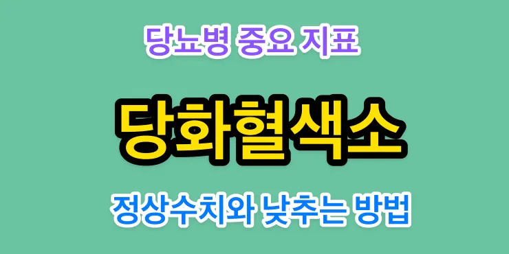 당뇨병 중요 지표 당화혈색소 정상 수치와 낮추는 방법 1 당뇨병 중요 지표 당화혈색소 정상 수치와 낮추는 방법